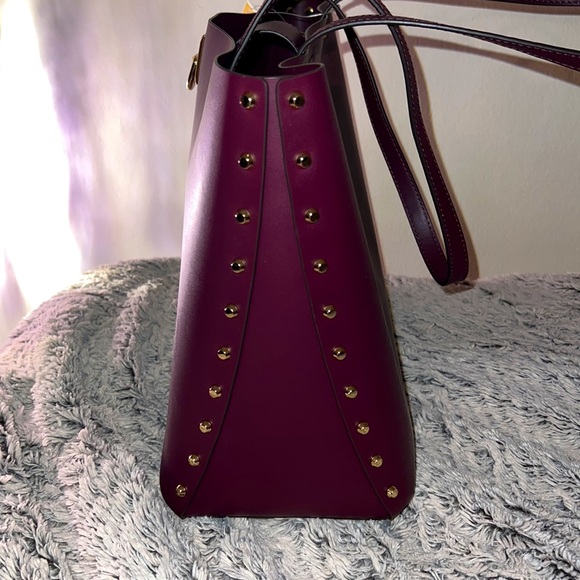 Michael Kors Manhattan Large Tote Bordeaux Purse and Card Case - Picture 4 of 8